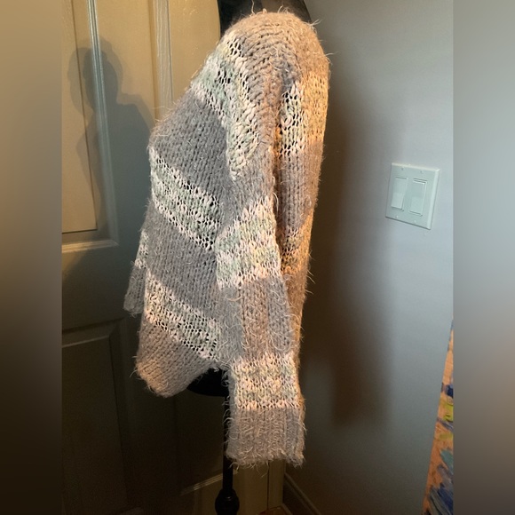 Free People Linus striped sweater XS gray and white - Picture 4 of 5